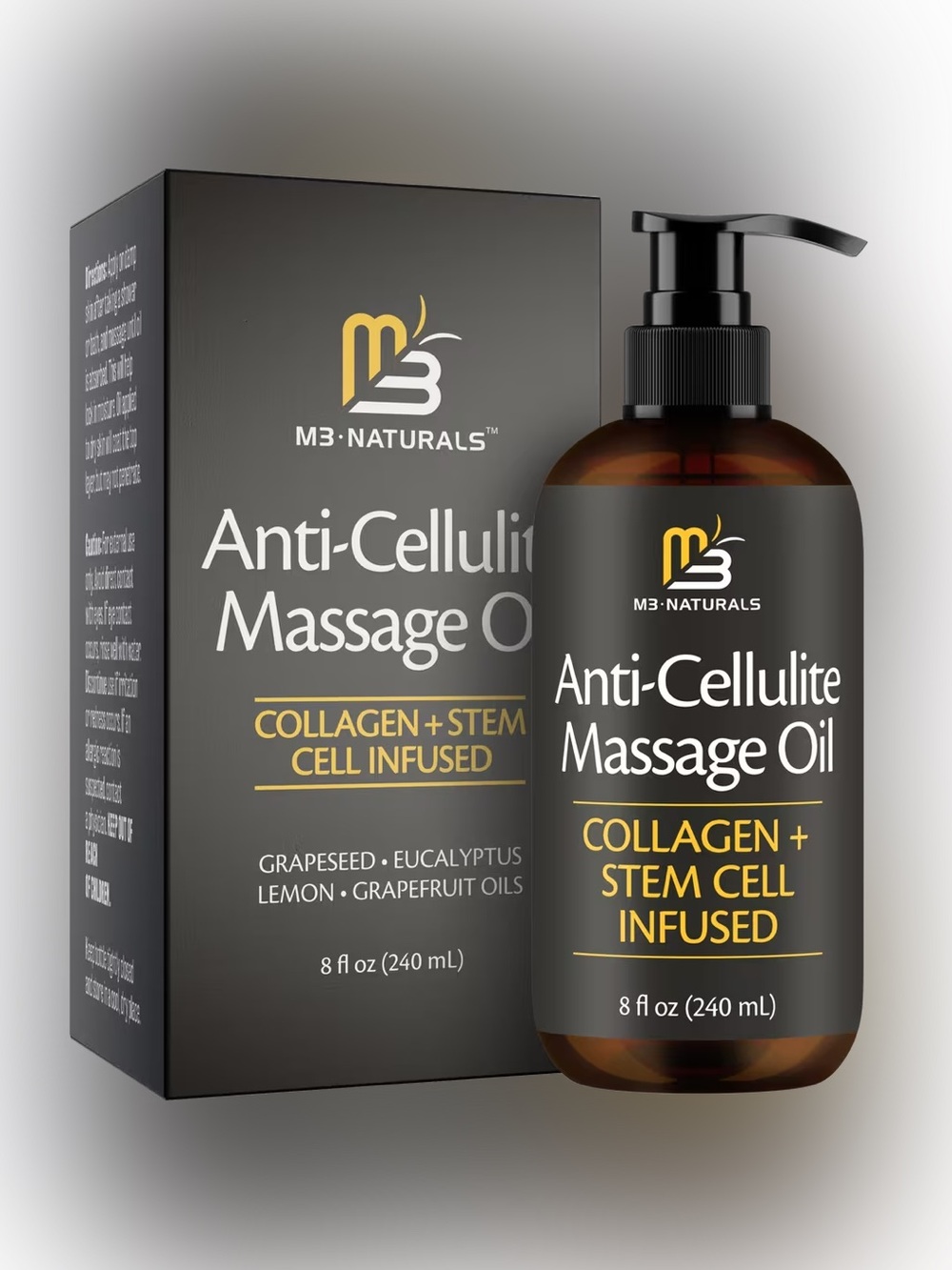 M3 Naturals Anti Cellulite Massage Oil Skin Tightening Body Oil